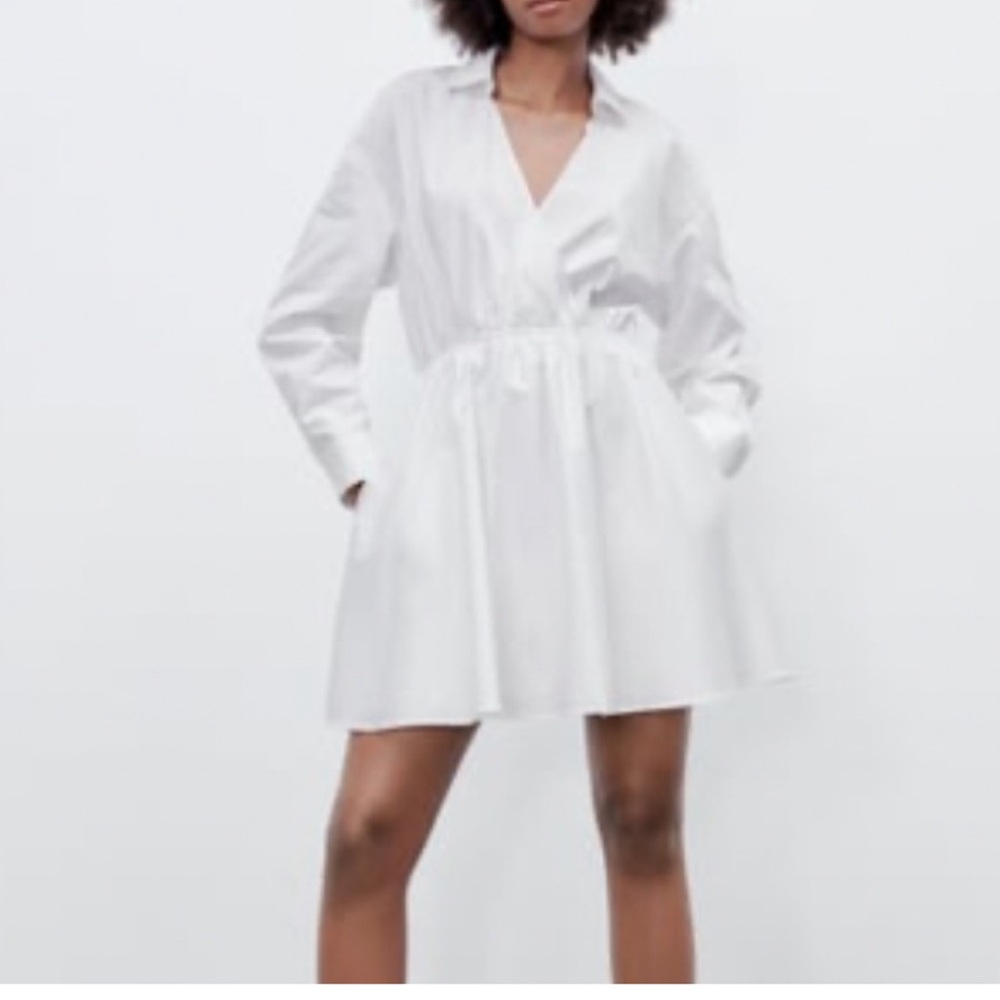 Zara Elegant White Shirt Dress! NWOT